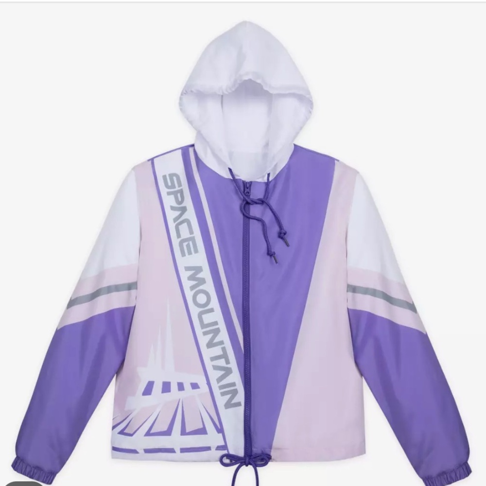 Disney Parks space mountain hooded wind breaker. Pink and purple. Medium